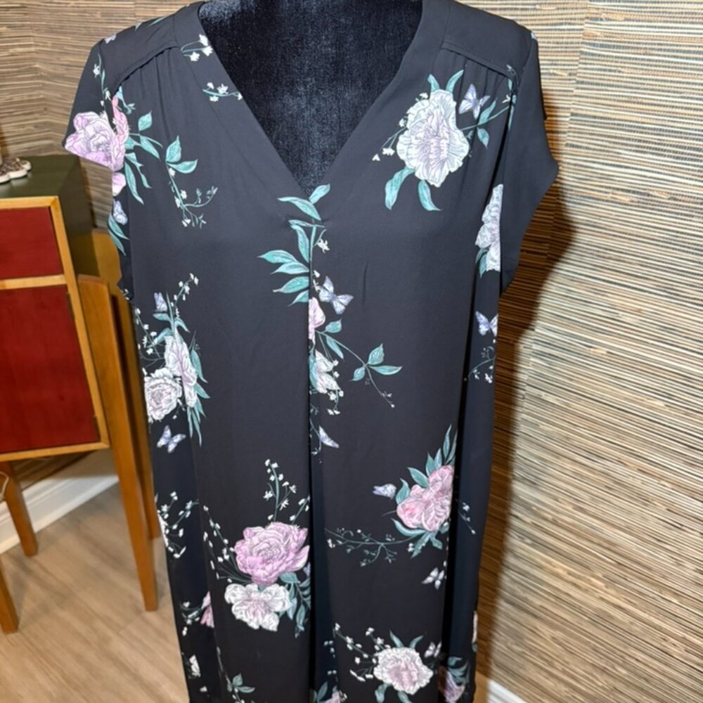 Floral Chiffon Midi Dress